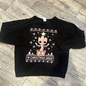 Delta Fleece Unisex Large Black Christmas Groot Sweatshirt Ugly‎ Sweater